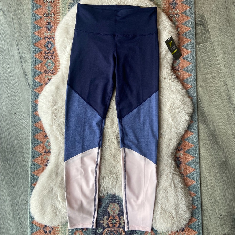 Old Navy active legging colorblock blue pink compression sculpting active pant M - Picture 13 of 16